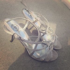 Silver formal heels